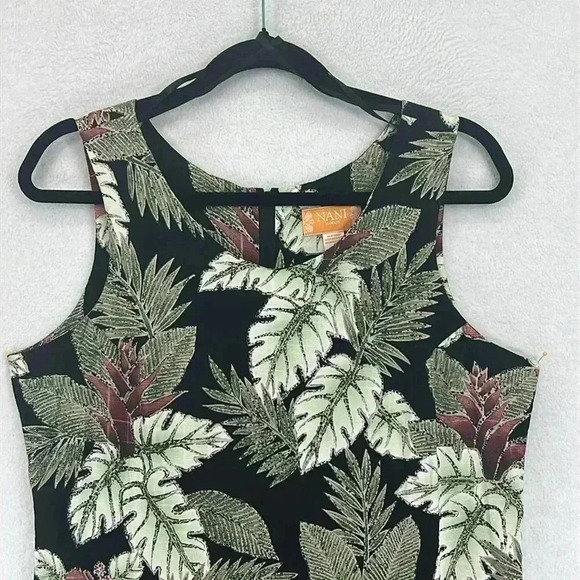 Nani Hawaii Dress Women’s Size Medium Black/Green/Wine Tropical Island Vacation - Picture 3 of 8